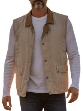 Madison Creek Conceal and Carry Beige Kahki Utility Vest sz L 5th Amendment